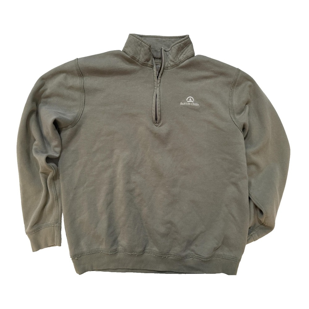 Barton Creek Country Club Pullover Mens XL Tan 1/2 Zip Mock Neck Golf Austin, TX